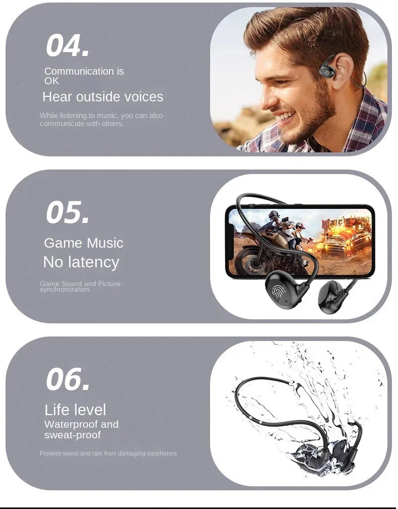 Xiaomi Wireless Earbuds Bluetooth Headphones Bone Conduction Open Ear Headset With Mic Earphones Neckband Sweatproof for Running