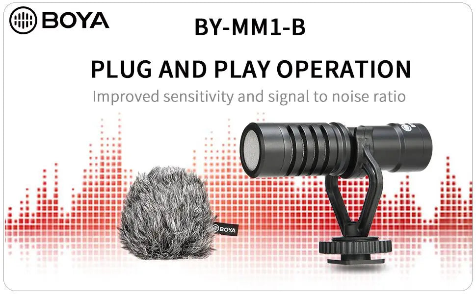 BY-MM1-B On-camera Shotgun Microphone for iPhone Android Smartphone DSLR Cameras PC Laptop Youtube Recording Streaming Vlog