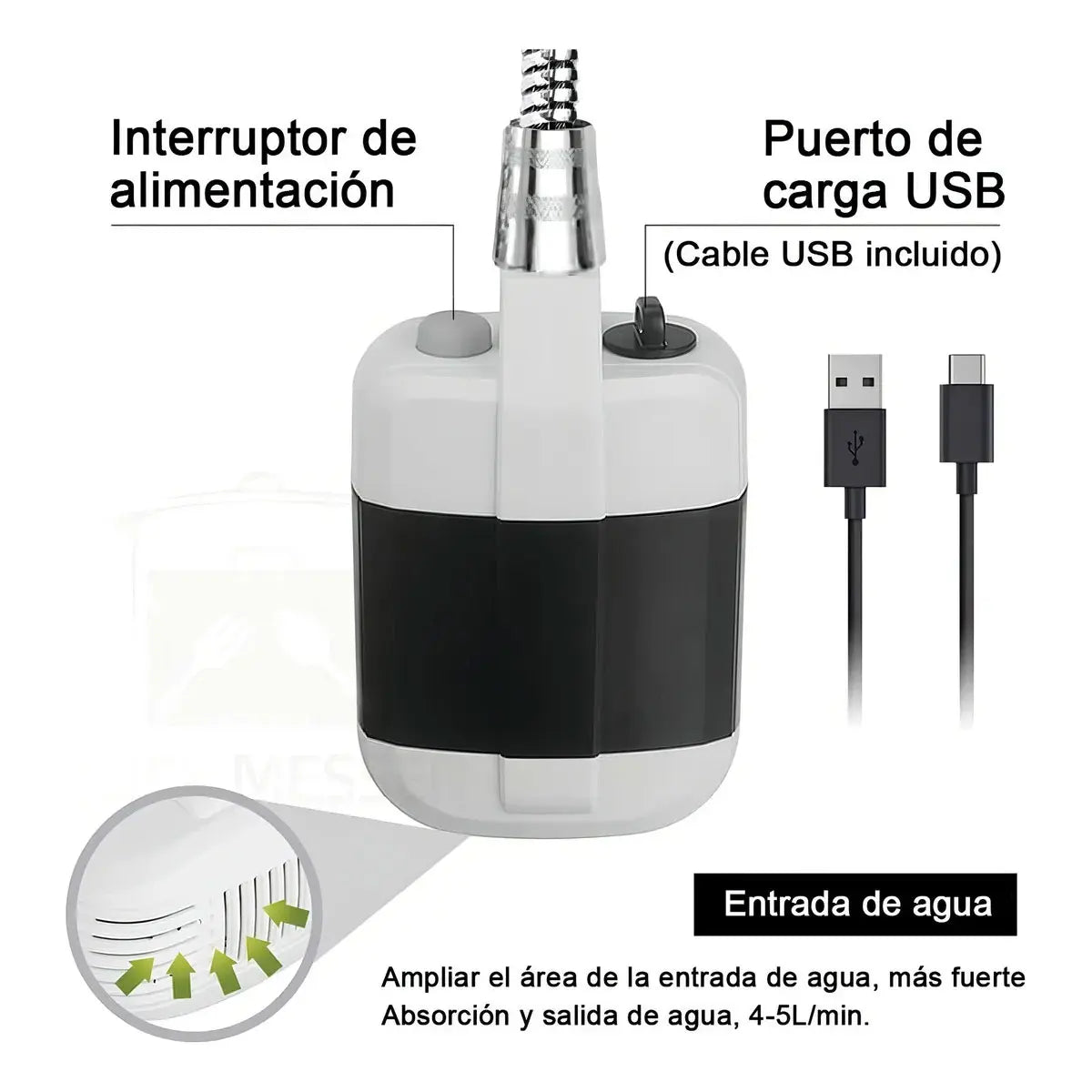 Portable USB Rechargeable Electric Camping Shower Pump Kit