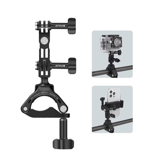 Bike Cycling Bracket Mount with Phone Clamp for iPhone Smartphones & for Gopro Sports Camera