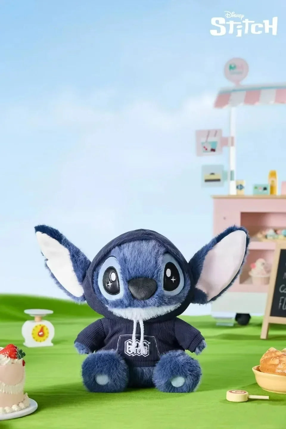 Disney Stitch Plush Doll Cute Anime Stuffed Toy with Overalls Birthday Gift for Boys Girls Home Room Decoration Accessories