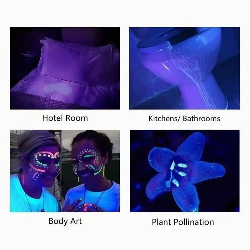 100 LED 395nm UV Blacklight Flashlight For Detection