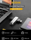 Kodak Type C Pendrive USB 3.2 Metal USB Flash Drive 128GB 64GB 32GB 256GB HDD 2 in 1 U-disk for Keys Smartphone Laptop Desktop