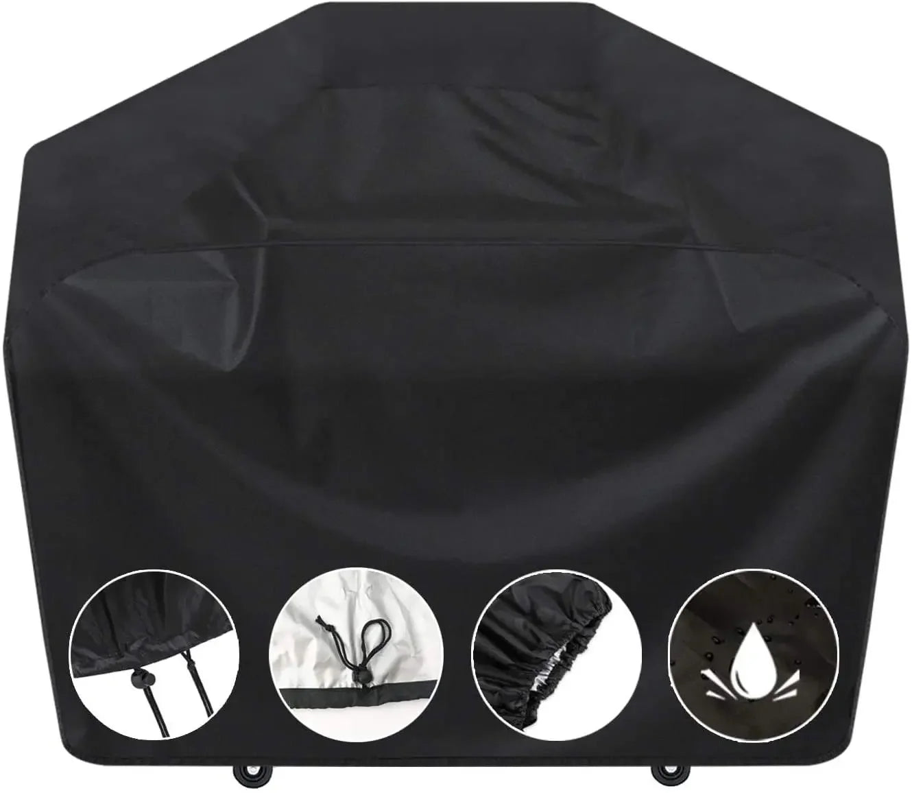 BBQ Grill Cover Waterproof Heavy Duty 190T/210D Anti-Dust Barbecue Protector with Storage Bag