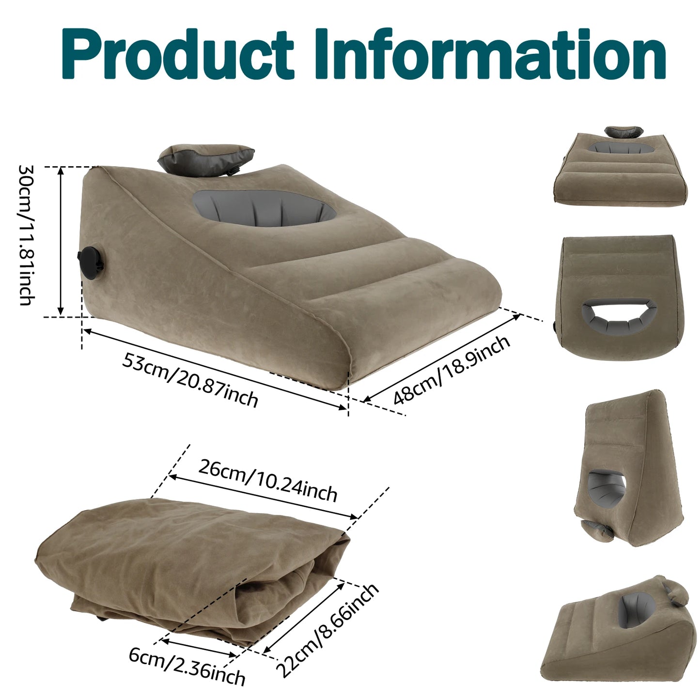 Inflatable Pillow Lightweight Travel Wedge Pillow Bed Multifunctional Support Pillow Cushion Ergonomic Camping Rest Game Cushion