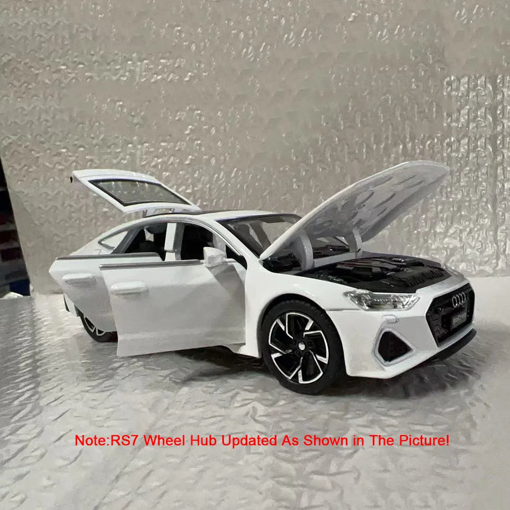 1:32 RS6 RS7 Alloy Miniature Models Diecast Car Toys 6 Doors Opened Sound Light Pull Back Metal Vehices 's Holiday Gifts