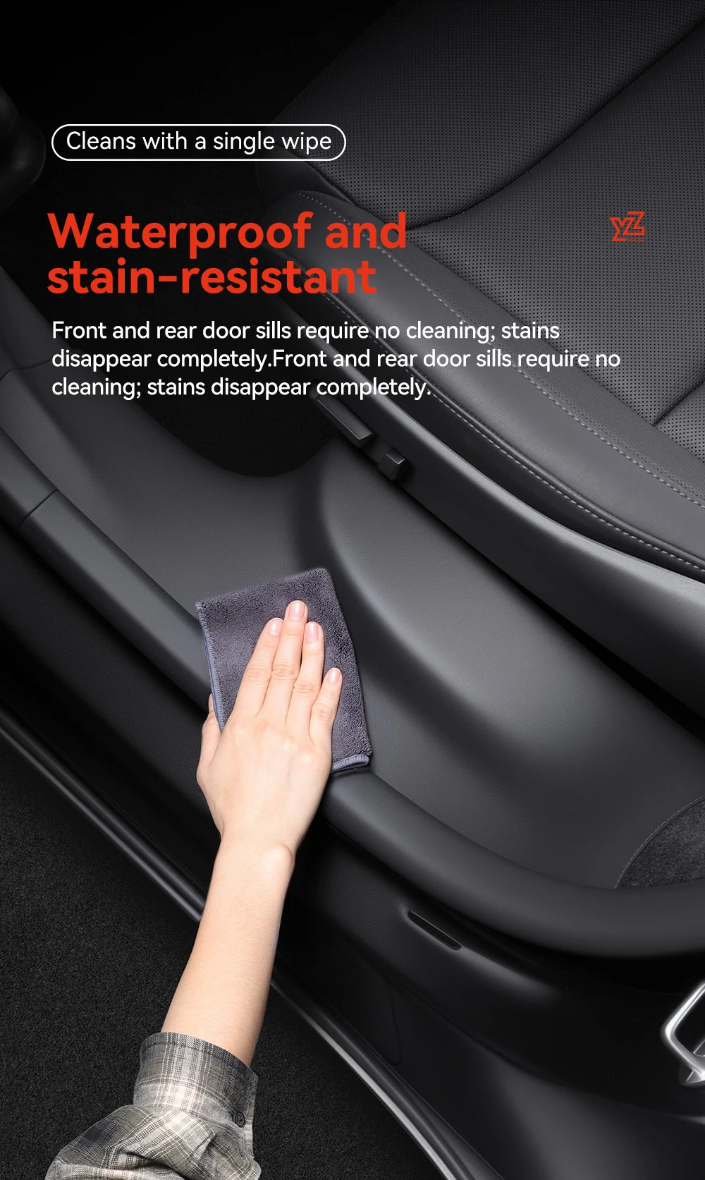 TPE Door Sill and A B Pillar Protector Set for Tesla Model YL 2026 Anti Kick Waterproof Threshold Guard