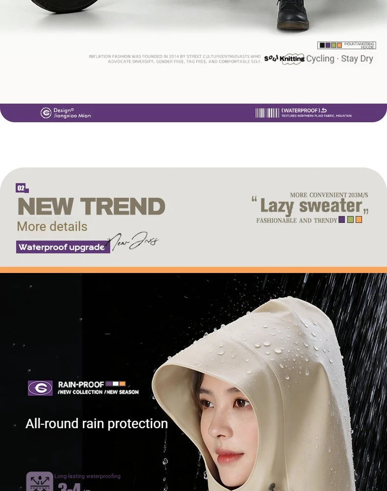 Full Body Waterproof Rain Poncho for Motorcycle and Outdoor Activities