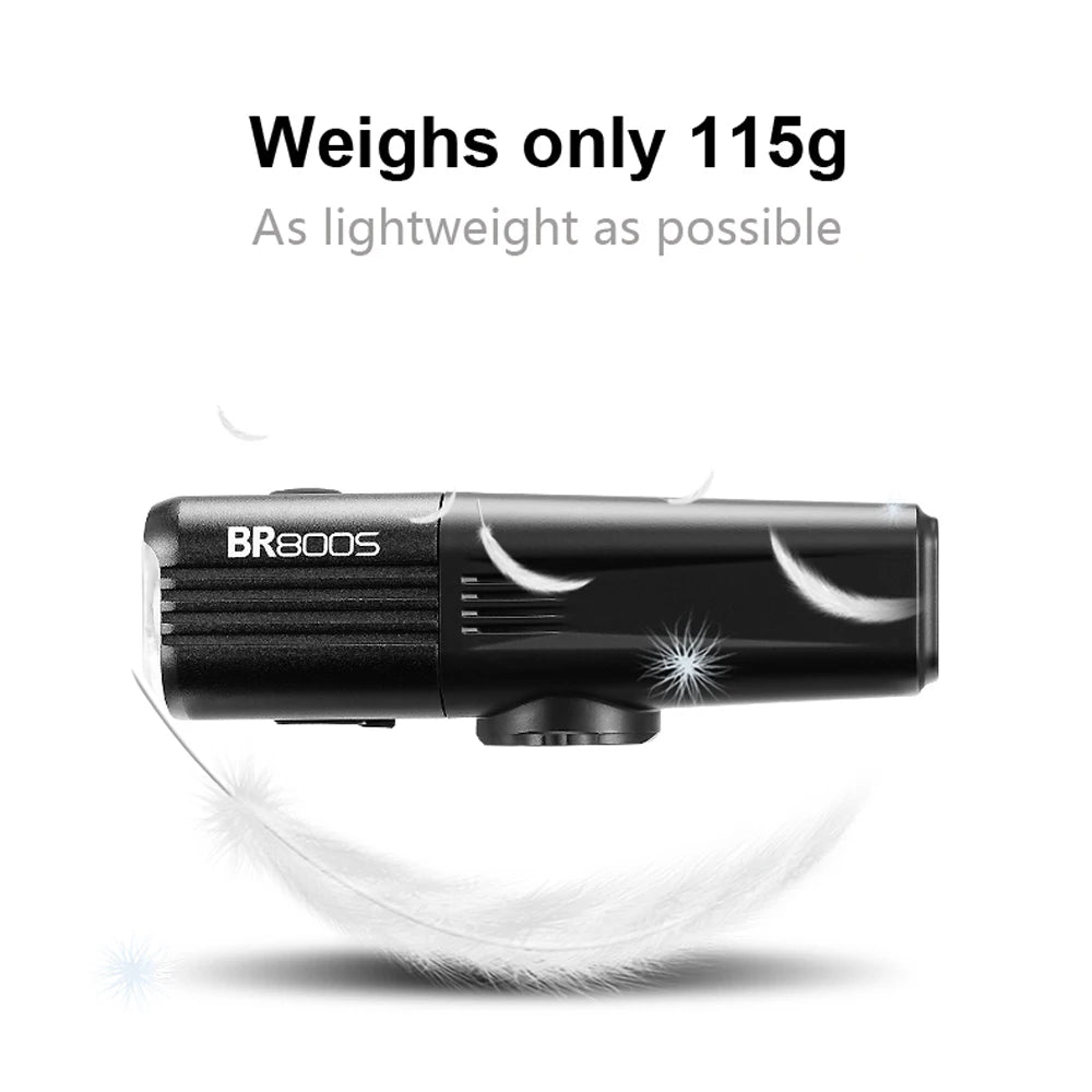 BR800S Bicycle Light 800LM Bike Light Battery replaceable Aluminum Front Lamp Type-C Charging Mtb Road Cycling Headlights