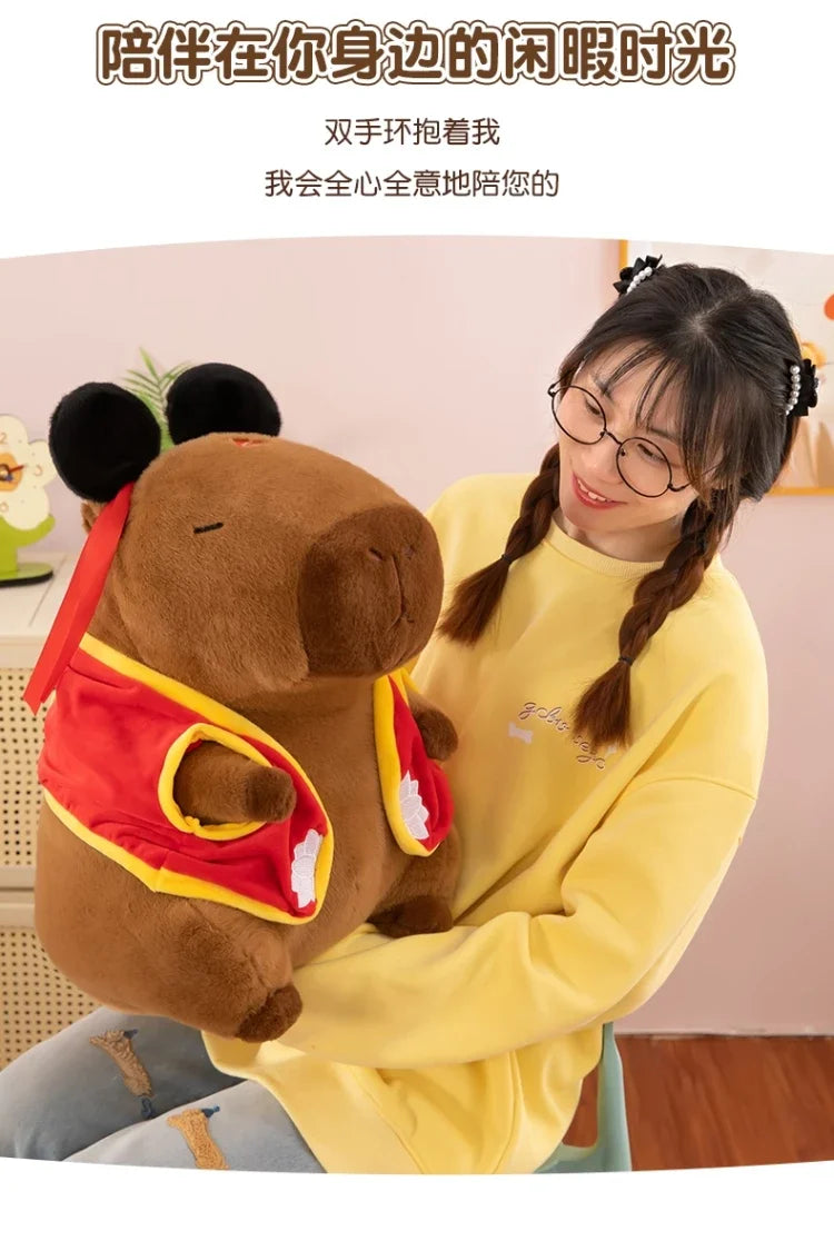 Hot 50cm Nezha Capybara Plush Toys Kawaii Cute Capybara Soft Stuffed Animal Anime Soft Pillow Toy Room Decor Kids Birthday Gift