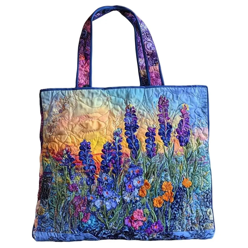 Vintage Quilted Canvas Tote Bag Large Capacity 3D Printed Shoulder Handbag