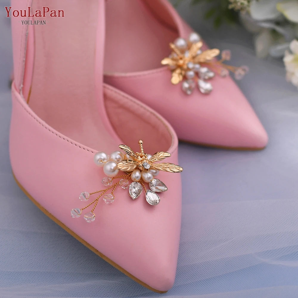 1 Pair Shoe Clips Removable Charm Shoe Buckle Bride Bridesmaid Wedding Shoe Accessories