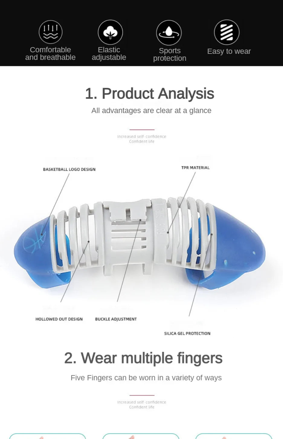 1 Pcs Finger Splint Brace Hollow Out Type Finger Brace Sleeve for Basketball Sports Decrease Pressure Finger Support Tape