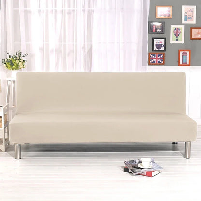 Armless Sofa Covers Elastic Solid Color Sofa Bed Cover Folding Seat Slipcover Dust-proof Stretch Couch Protector for Living Room