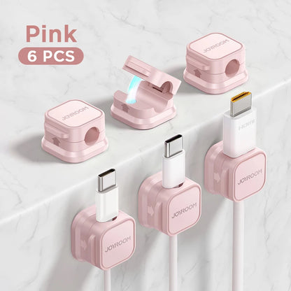 3/6 Pcs Magnetic Cable Clips Cable Smooth Adjustable Cord Holder Under Desk Cable Management Wire Keeper Cable Organizer