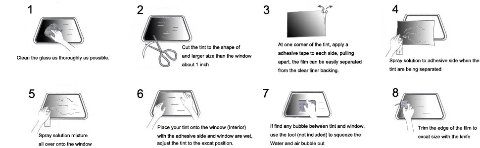 Window Tint Film for Cars Window Privacy Film Heat UV Block Scratch Resistant Blackout Auto Car Windshield Sun Shade Film
