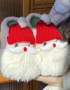 1 Pair Santa Claus Style Slippers, Indoor Warm Slippers, Winter Casual Slippers, Hand Washable, Christmas Gift, Unisex