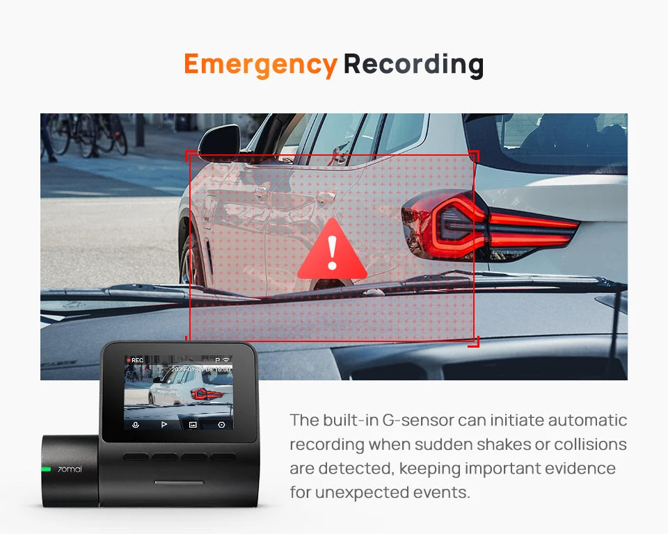 Dash Cam A200 1080P Full HD Car DVR – 2" LCD Screen, 130° Wide Angle, WiFi, Night Vision, 24H Parking Monitor