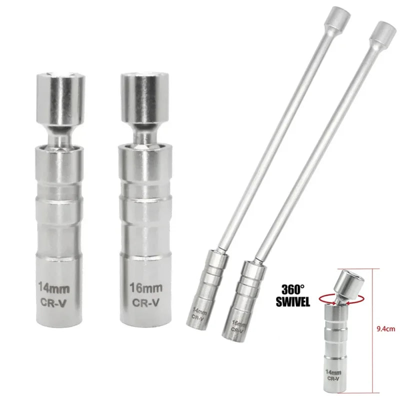 14mm 16mm Spark Plug Removal Tool Wrench  Sleeve 3/8-Inch 12-Point Swivel Candle Key 16mm Pull Out Spark Plugs