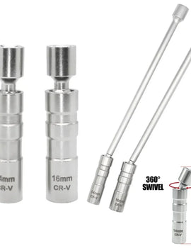14mm 16mm Spark Plug Removal Tool Wrench Magnetic Sleeve 3/8-Inch 12-Point Swivel Candle Key 16mm Magnet Pull Out Spark Plugs