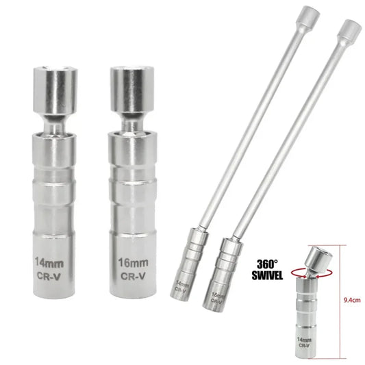 14mm 16mm Spark Plug Removal Tool Wrench Sleeve 3/8-Inch 12-Point Swivel Candle Key 16mm Pull Out Spark Plugs