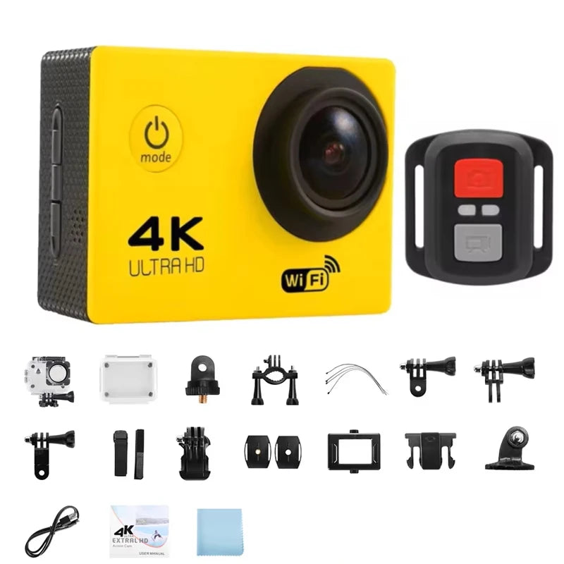 4K WiFi Action Camera with 2 Inch Display and 30M Waterproof Housing