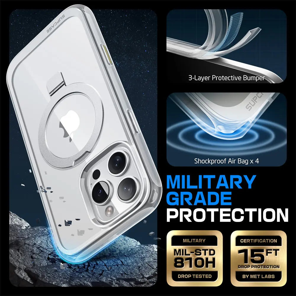 For iPhone 16 Pro Case with Camera Control Capture Button UB Mag Stand Series Slim Protective  Phone Case