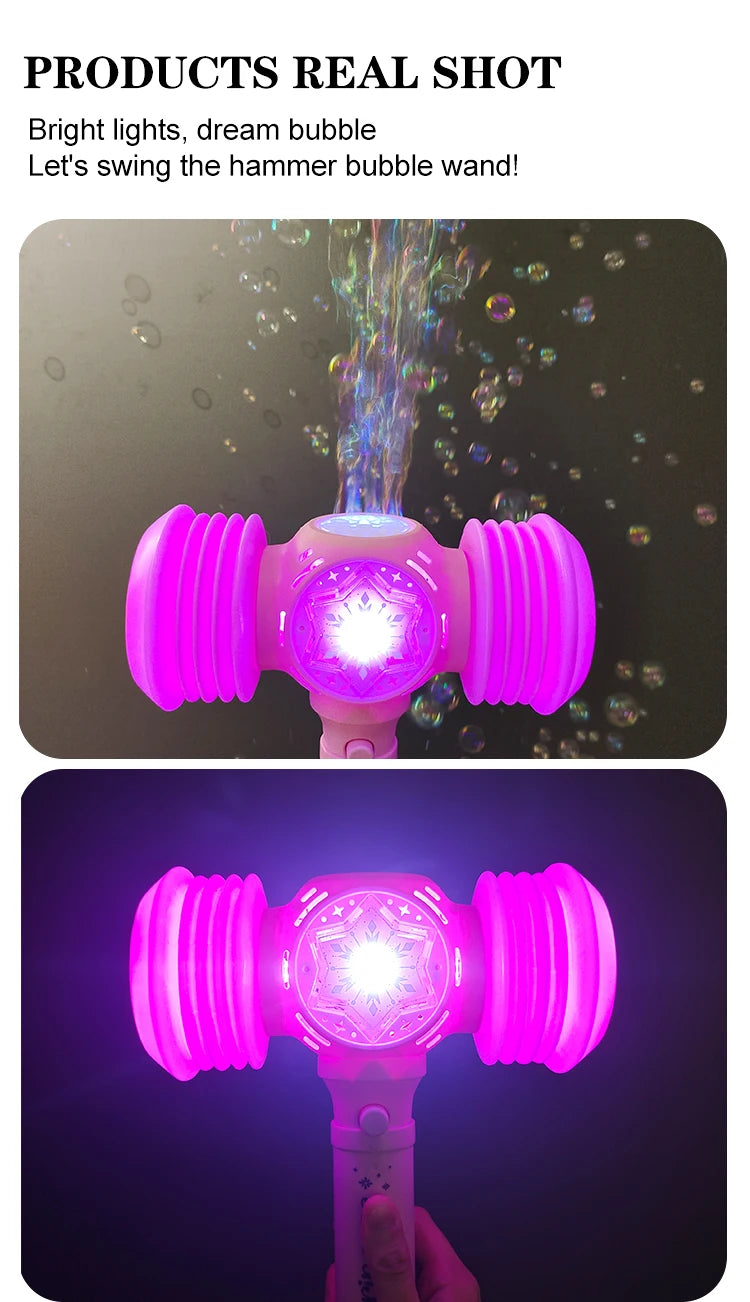 2 In 1 Toy Hammer Automatic Bubble Machine, Princess Toys