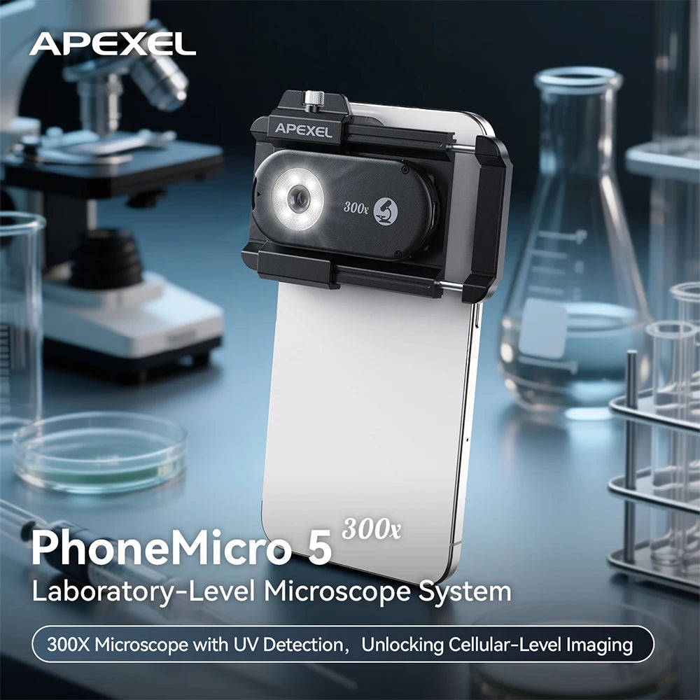300X Smartphone Microscope Lens with LED and UV Light