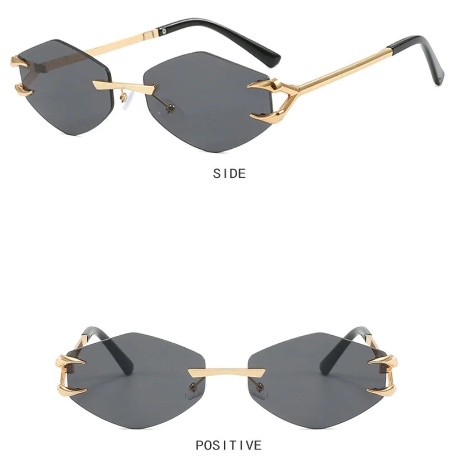 Sunglasses Personalized Frameless Glasses Polygonal Sun Glasses Casual Hip-Hop Trendy Outdoors Eyeglasses Men UV400