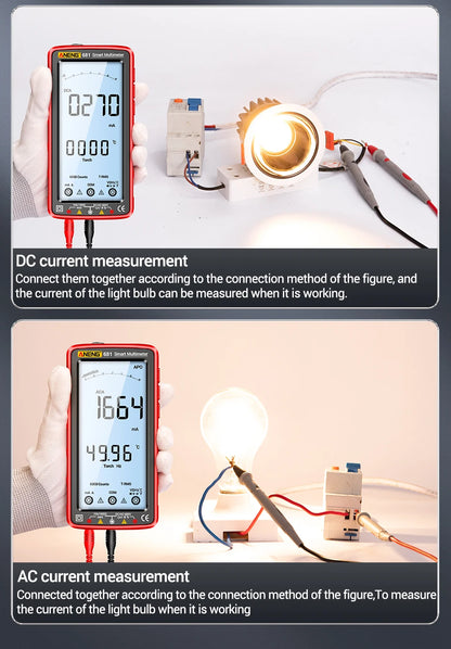 Rechargeable Digital Professional Multimeter Non-contact Voltage Tester AC/DC Voltage Meter LCD Screen Current Tester