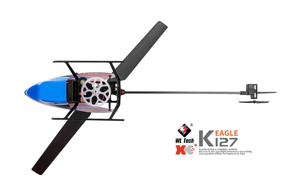 WLtoys XKS RC Helicopters K127 6-Aixs Gyroscope 2.4G 4CH Single Blade Propellor Gyro Mini RC Helicotper for Gift RC Toy V911