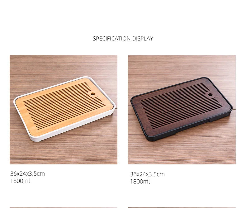 Bamboo Tea Tray Home Living Room Kungfu Tea Set Small Tea Tray Draining Dry Soaking Table Storage Wet And Dry Use