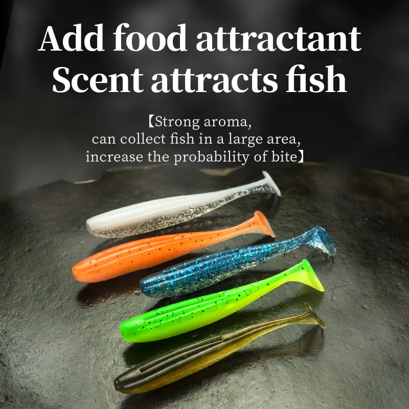 Fishing Soft Lure 6cm 6.5cm 7.5cm T-Tail Jigging Wobblers Fishing Lure Tackle Bass Pike Aritificial Silicone Swimbait