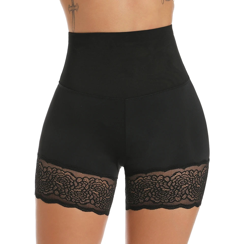 High Waist Tummy Control Panties Lace Slip Shorts for Under Dresses Women Anti Chafing Underwear Boyshorts Slimming Shapewear