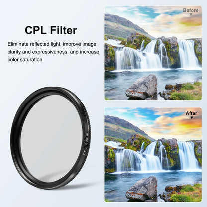 52mm CPL + UV ND2-400 Lens Filter with Adapter Ring for GoPro Hero12 Black 11 Black Mini HERO11 10 9 Black Lens Filter