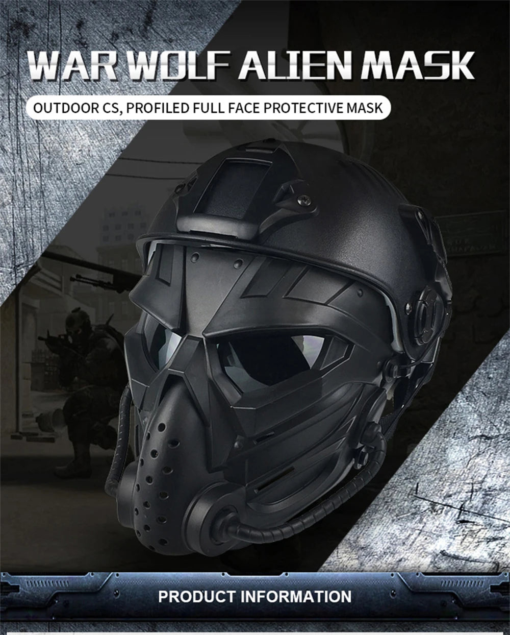 Airsoft Masks Defensive PC Lens Skull Mask Outdoor Shooting Mouth Mask Hunting Tactical Paintball Protection Face Mask