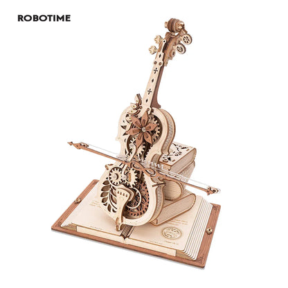 3D Wooden Puzzle Funny Magic Cello Mechanical Music Instrument Creative Toys