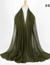 Muslim Chiffon Hijab Women Bubble Chiffon Scarf For Women Ladies Veil Muslim Islam Solid Color Malaysia Wrap Scarves