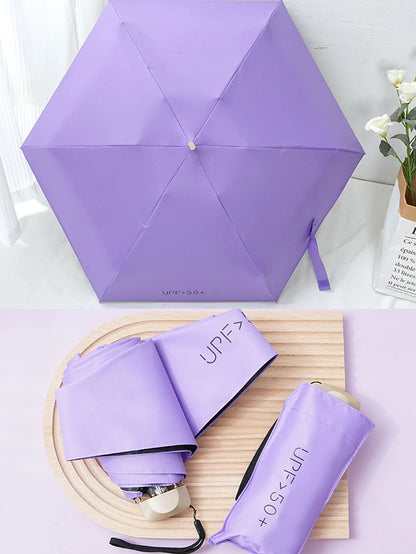 Outdoor Mini Sun Umbrella UV Protection Ultralight Folding Five-fold Umbrella Sunshade Umbrella