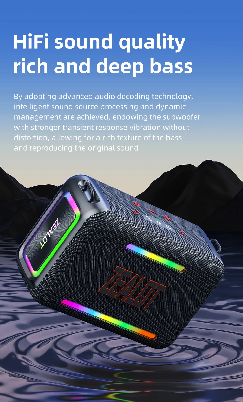 120W RGB Portable Bluetooth Speakers, Massive Bass Party Boombox IPX6 Waterproof Speaker Large, Loud Outdoor Speaker