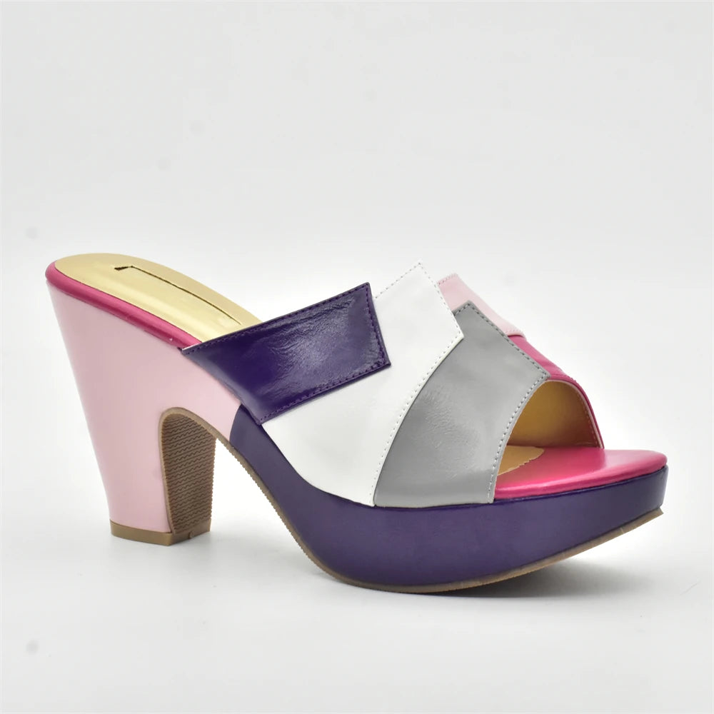 Italian Women Wedding Shoes Closed Toe Heels Colorful Heels for Women Ladies Dress Shoes Nigerian Women Party Pumps