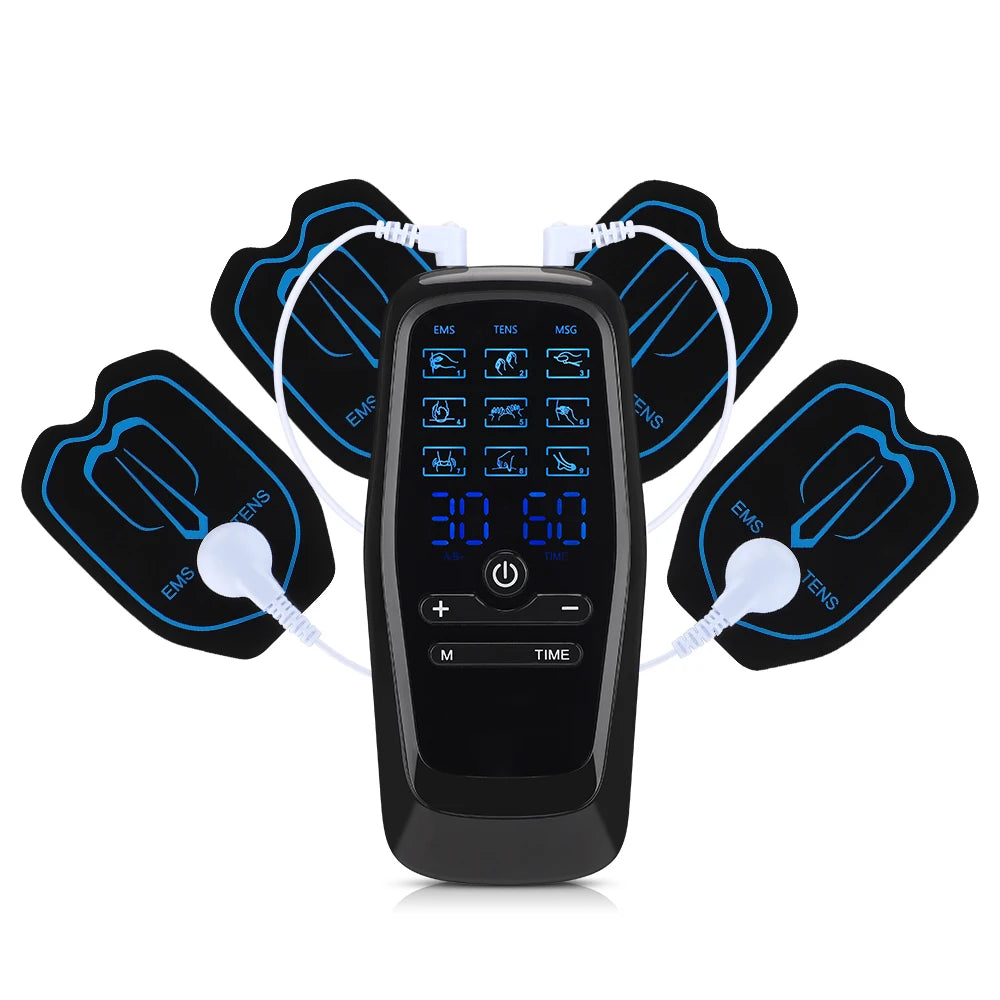 9 Mode Electric Tens Muscle Stimulator Ems Acupuncture Face Body Massager Digital Therapy Herald Massage Tool Electrostimulator