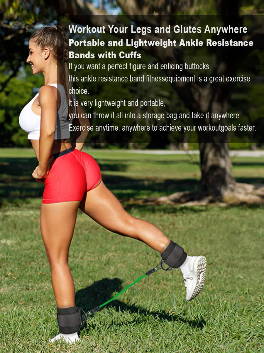 Resistance Bands, Bands for Working Out with Cuffs,Glutes Workout Equipment, Butt Exercise Equipment for Women Legs and Glutes