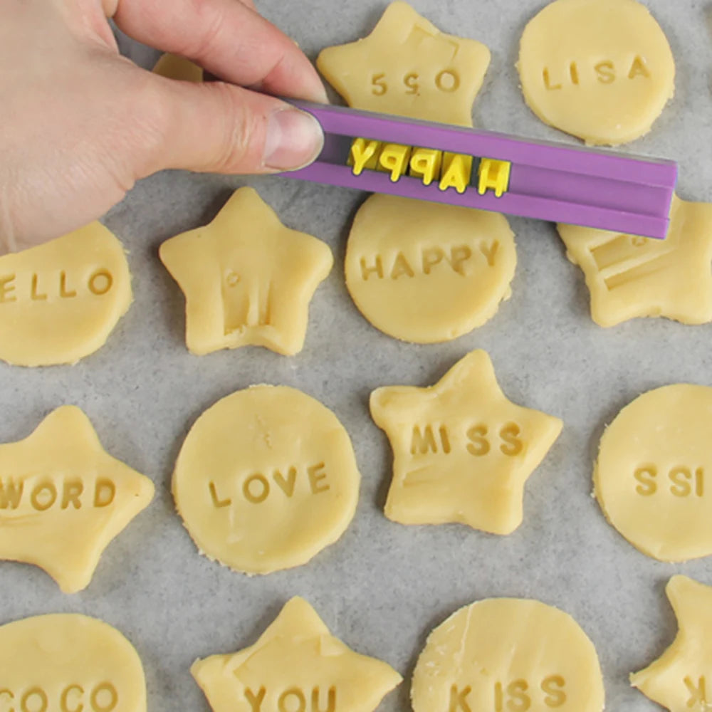 Letter and Number Cookie Mould English Alphanumeric Seal Cookies Mold Name Printing Stamps Reusable Symbol Baking Tools
