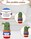 2 Pcs Funny Crochet Positive Energy Cactus Doll with Encouragement Card Handmade Wool Knitted Emotional Support Plant Ornament Gifts