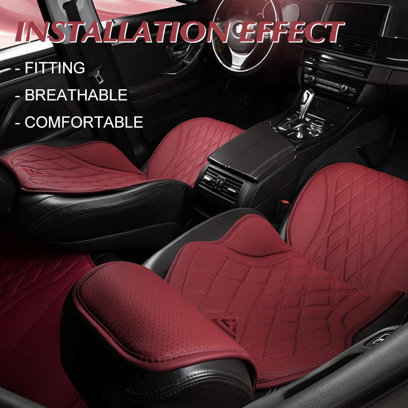 Universal Car Seat Cushion Nappa Leather Breathable Car Seat Covers Comfortable Four Seasons Auto Seat Protector Car Chair Pads