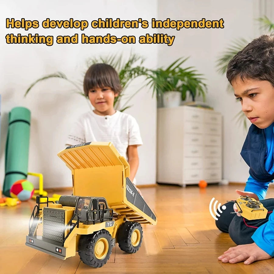Remote Control Excavator Dump Truck Crawler Bulldozer RC Model Car Toy Alloy Simulation Construction Vehicle Gifts