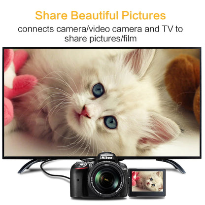 Mini HD to HDMI-compatible Cable 1080P Male to Male For Tablet HDTV GoPro Sony M3 A7 R2 HDMI-compatible Projector 1m 2m 3m