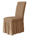 1PC Seersucker Chair Cover with Skirt Stretch Wedding Chairs Covers Dining Room Universal Size Seat Slipcovers for Banquet Party